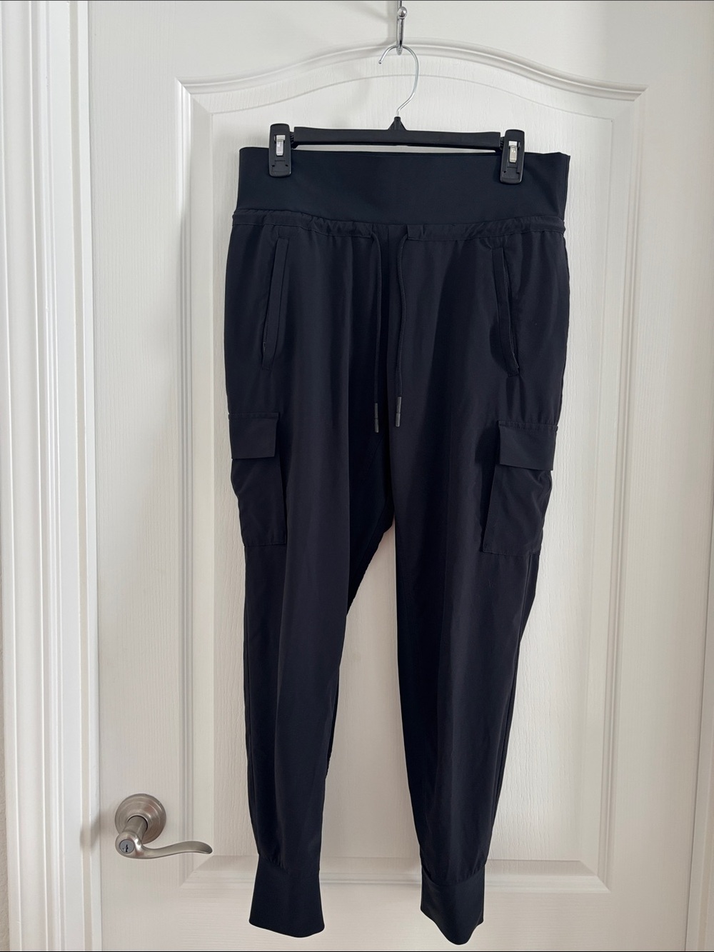 Athleta Black Cargo Joggers with Drawstring Waist